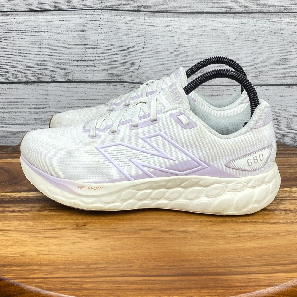 New Balance White and Lavender Athletic Shoes